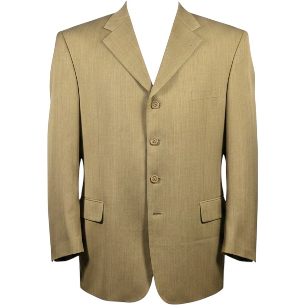 Vanetti Le Collezioni Mens 38R Blazer Jacket 4 Button Olive Tan Textured 38 R